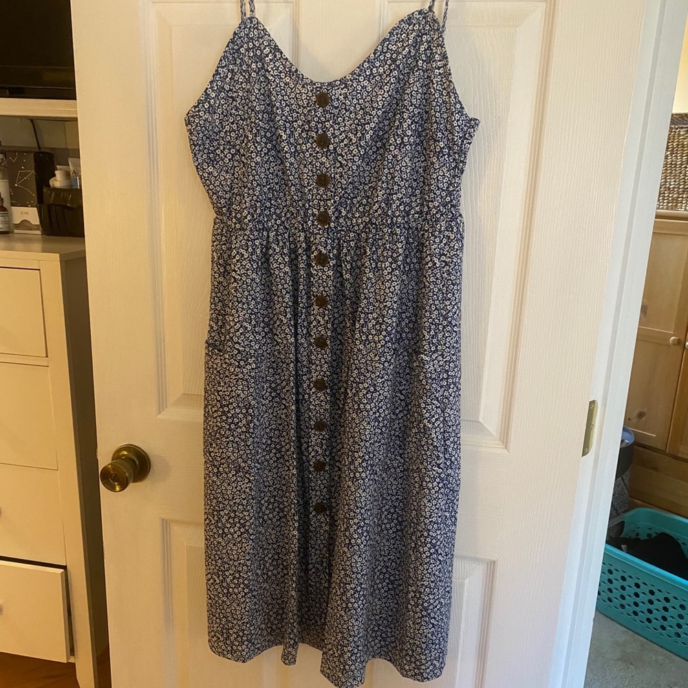 Floral Button Down Midi Dress
